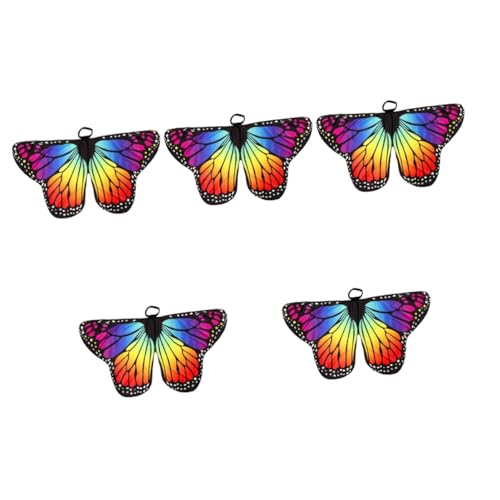 VALICLUD 5St Schmetterlings- -Schal Kostüme Kinderkleider Outfits Frauen Schmetterlingsflügel Halloween-Schmetterlingskostüm Cosplay schmücken Zubehör Mantel rotieren Leistungsrequisiten von VALICLUD