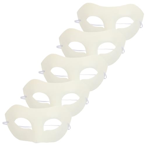 VALICLUD 5st Handbemalte Maske Selber Machen Weiße Vollgesichtsmaske Maskerade Masken Masse Überstreichbare Weiße Uni-maske Maskerade-maske Für Frauen Halloween-kostüm-cosplay-masken Papier von VALICLUD