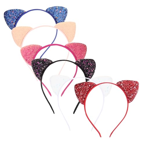 VALICLUD 6 Stck Katzenohren Haarreif aus Glitzernde Cat Ears Haarbänder für Mädchen und Dekoratives Stirnband für Cosplay und Partys Rot Orange Blau Wassermelonrot VALICLUD 6 Stck Katzenohren Haarreif aus Glitzernde Cat Ears Haarbänder für Mädchen und Dekoratives Stirnband für Cosplay und Partys Rot Orange Blau Wassermelonrot von VALICLUD