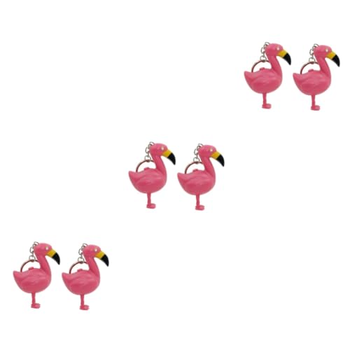 VALICLUD 6 Stk solider Schlüsselanhänger Flamingo-Dekorationen Geschenke Schlüsselringe leuchtender Schlüsselhalter Flamingo-Schlüsselanhänger scheinen Schlüsselbund Taschenlampe von VALICLUD