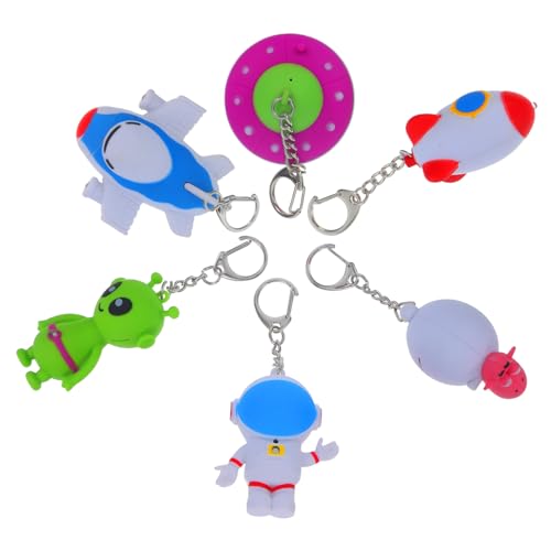VALICLUD 6 Stück LED Taschenlampe Schlüsselanhänger Bunte Tiermotive Taschenlampe mit Licht und Sound als Kindergeburtstag Mitgebsel und Pädiatrisches Pflegezubehör von VALICLUD