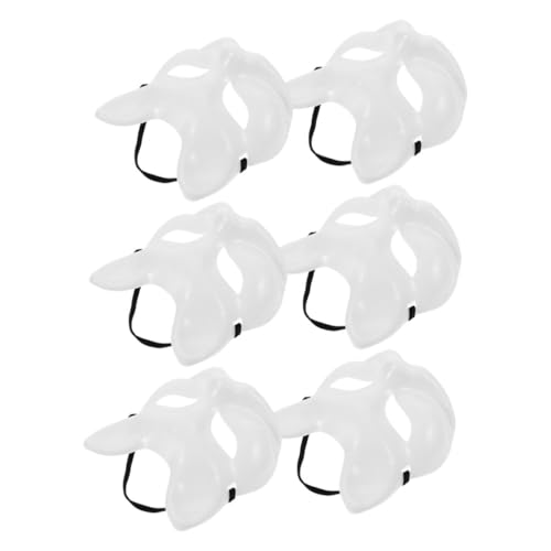 VALICLUD 6 Stück Maske Realistische Erwachsene Schwarz Voll Unbemalt Über Nacht Plain Fuchs Bemalbar Party Maskerade Blanko Tier Waschbar Basteln Pvc Weiß von VALICLUD