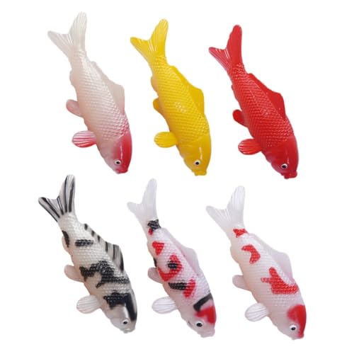 VALICLUD 6 Stück Realistische Teilig Koi Fisch Modell aus Robustem Farbbeständig und Langlebig Kleine Künstliche Fischdekoration für Aquarium Teich und Fotografie Vielseitig Einsetzbar von VALICLUD