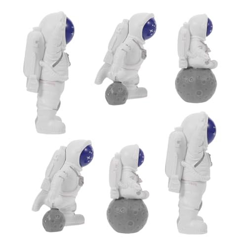 VALICLUD 6 Stück Teiliges Astronaut Resin Cake Topper Mini Astronaut Figuren in Sternenhimmel Blau Weltraum Geburtstag Deko für Shower und Desktop Party Accessoires von VALICLUD