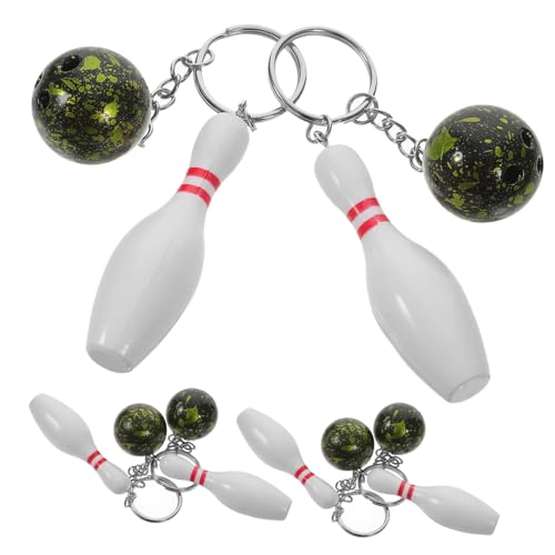 VALICLUD 6 Stück Teiliges Bowling Pin Schlüsselanhänger Originelles Mitbringsel für Erwachsene Vielseitiges Bowling Schmuckstück Kleines Accessoire für Fans und Partys von VALICLUD