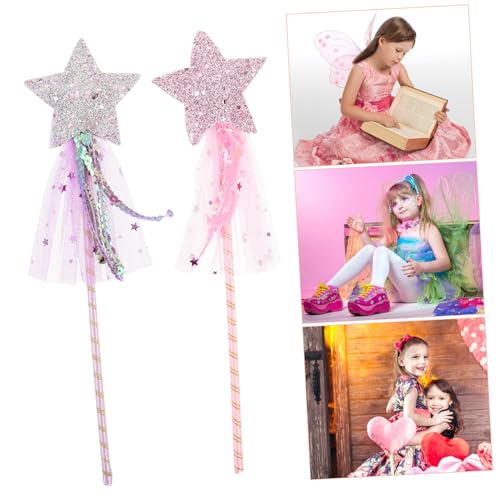 VALICLUD 6 Stück Teiliges Glitzer-feenstab Mädchen Dekorative Prinzessin Stäbe mit Sternenform für Geburtstagsfeiern Bühnenauftritte und Fantasievolles Rollenspiel von VALICLUD