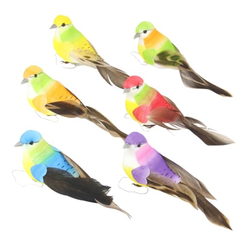 VALICLUD 6 Stück Teiliges Realistische Deko Federvögel mit Augen Farbenfrohe Künstliche Kleine Vögel aus Weichen Federn Naturgetreue Garten und Wohnraumdekoration Zufällige Zufällige Farbe VALICLUD 6 Stück Teiliges Realistische Deko Federvögel mit Augen Farbenfrohe Künstliche Kleine Vögel aus Weichen Federn Naturgetreue Garten und Wohnraumdekoration Zufällige Zufällige Farbe von VALICLUD