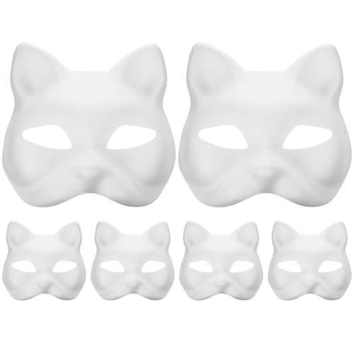 VALICLUD 6 Stück katze gesichtsmaske Maske-Maskerade-Party bemalbare Tiermasken Katzenmaske leere Tiermaske Halloween-Party-Versorgung Maskerade Katzenmaske Katzenmasken Papier Weiß VALICLUD 6 Stück katze gesichtsmaske Maske-Maskerade-Party bemalbare Tiermasken Katzenmaske leere Tiermaske Halloween-Party-Versorgung Maskerade Katzenmaske Katzenmasken Papier Weiß von VALICLUD