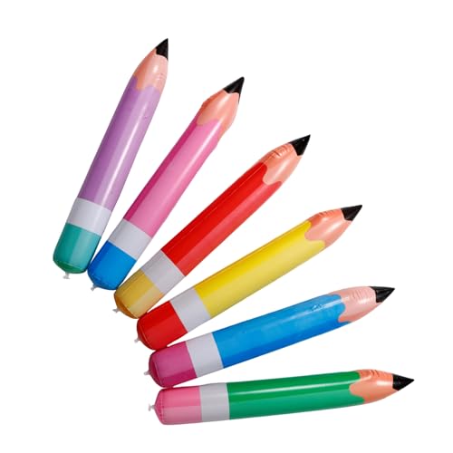 VALICLUD 6stücke Teiliges Aufblasbare Bleistift-requisiten Pvc Für Schuldekoration Bunte Rückkehr Schule Partydekorationen Gelb Blau Grün Und Rot VALICLUD 6stücke Teiliges Aufblasbare Bleistift-requisiten Pvc Für Schuldekoration Bunte Rückkehr Schule Partydekorationen Gelb Blau Grün Und Rot von VALICLUD