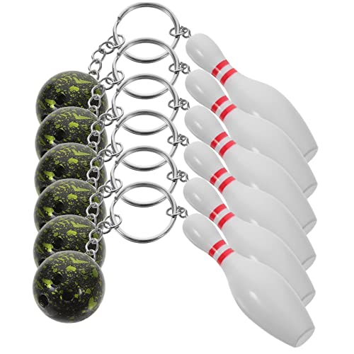 VALICLUD 6Stücke Bowling Pin Schlüsselanhänger Bowling Pins Und Bälle Als Schlüsselbund Für Bowling Partys Geschenkidee Für Sportliebhaber von VALICLUD