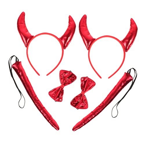VALICLUD 6stücke Teiliges Halloween Kostümset Mit Teufelsohren Stirnband Und Fliegen Perfektes Tier-cosplay Zubehör Für Partys Und Feiern Für Halloween Kostümpartys Und von VALICLUD