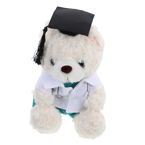 VALICLUD Abschlussgefüllte Tierbär Spielzeug Für Studenten Ideal Für Abschlussfeiern Und Foto -Requisiten Süßes Und Weicher Arzt Bärer Puppe Ideales Abschlusssaison Präsentieren Weißes von VALICLUD