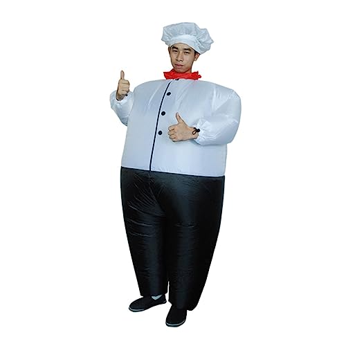 VALICLUD Aufblasbarer Anzug Outfits Halloween Kostüm Koch Erwachsener Aufblasbarer Koch Bodysuit Lustige Kleidung Erwachsene Party Aufblasbarer Koch Kostüm Mumienkostüm Erwachsener von VALICLUD