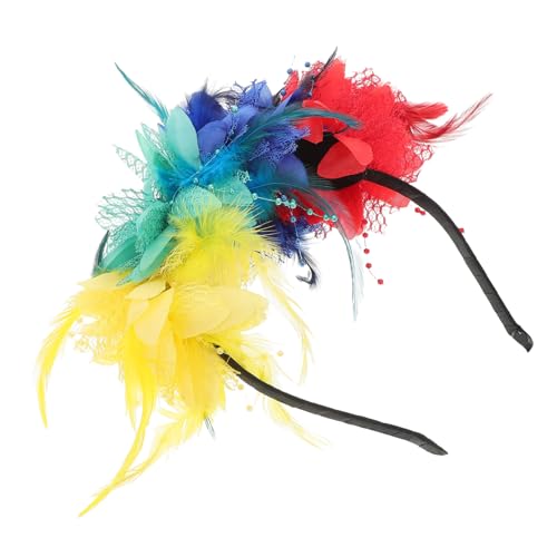 VALICLUD Blumen Federhaarband Blumenstirnband Maskerade-fascinator Halloween-haarschmuck Halloween-partygeschenk Halloween Stirnband Halloween-haarband Blumen Haarband Kunststoff von VALICLUD