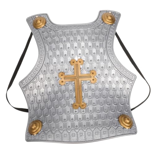 VALICLUD Brustpanzer Mit Römischem Kreuz Kostüme Rüstung Brustplatte Kostüm Party Cosplay Für Meilen Schwarz Mittelalterliches Kostüm Outfits Kunststoffpanzerung Plastik Grey von VALICLUD