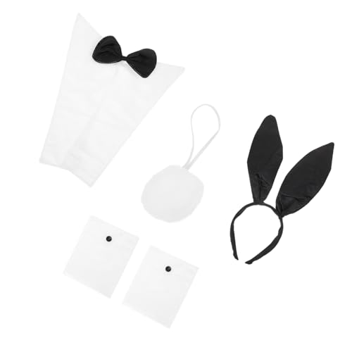 VALICLUD Bunny Kostüm Set für Erwachsene mit Hasenohren Haarreif Cosplay Kragen und Armbändern Leichtes und Langlebiges Party Zubehör für Karneval Fasching und Festliche Anlässe von VALICLUD