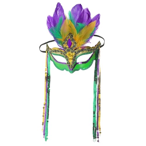 VALICLUD Bunte Federmaske mit Verstellbarem Gummiband für Halloween Party Karneval Maskenball Damen Masquerade Kostümaccessoire für Festliche Anlässe VALICLUD Bunte Federmaske mit Verstellbarem Gummiband für Halloween Party Karneval Maskenball Damen Masquerade Kostümaccessoire für Festliche Anlässe von VALICLUD