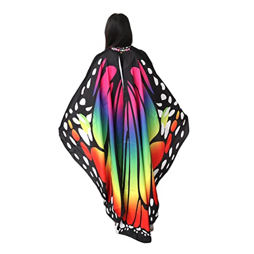 VALICLUD Bunter Damen Umhang Aus Polyester Mit Schmetterlingsdesign Rotierendes Cape Für Partys Kostüme Und Cosplay Festliches Accessoire Für Frauen Und ädchen VALICLUD Bunter Damen Umhang Aus Polyester Mit Schmetterlingsdesign Rotierendes Cape Für Partys Kostüme Und Cosplay Festliches Accessoire Für Frauen Und ädchen von VALICLUD