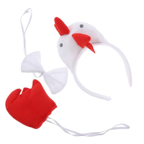 VALICLUD Chicken Kostüm Set für Hahn Haarband und Fliege Leichtes Atmungsaktives Cosplay Zubehör Weiß für Halloween Geburtstagsfeier Party und Karneval VALICLUD Chicken Kostüm Set für Hahn Haarband und Fliege Leichtes Atmungsaktives Cosplay Zubehör Weiß für Halloween Geburtstagsfeier Party und Karneval von VALICLUD