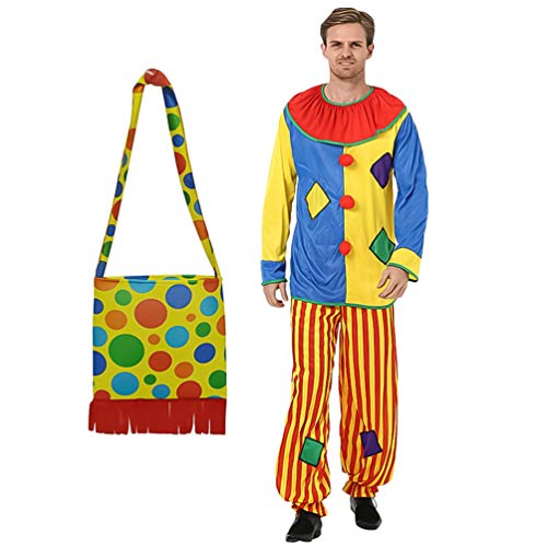 VALICLUD Clownkostüm Für Erwachsene Kostüm 1 Satz Narrenkostüm Kostüme Für Erwachsene Halloweenkostüm Performance-kostüm Kleider Kleidung Clown Gestrick Karneval Clown Kostüm Clown-Anzug von VALICLUD