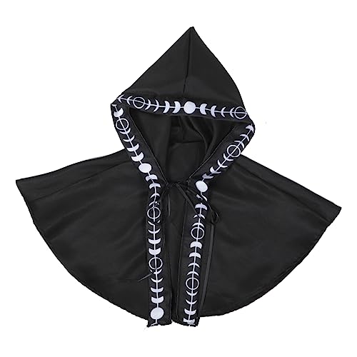 VALICLUD Cosplay Kapuze Halloween umhang Halloween Costume schwarzes Cape mittelalterlicher Kapuzenumhang mittelalterlicher Kapuzenhut Halloween-Cape-Kapuze mittelalterliche Haube Stoff von VALICLUD