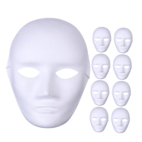 VALICLUD Maske Gesicht Verkleidung Diy Umweltfreundliche Weiße Papiermasken Ausmalen Bastelmasken Für Erwachsene Fasching Karneval Kreative Partys Masken von VALICLUD