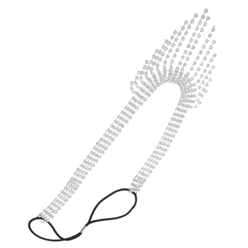 VALICLUD Damen Masquerade Maske mit Silberner Kette und Funkelnden Strasssteinen Modisches Party und Bühnenaccessoire Einzigartige Gesichtsschmuck für Shows und Halloween von VALICLUD