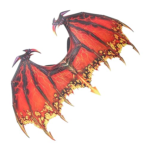 VALICLUD Halloween Cosplay Drachenflügel Requisiten Vliesstoff Für Erwachsene Kreative Kostümflügel Rot Für Und Zubehör Für Unvergessliche von VALICLUD