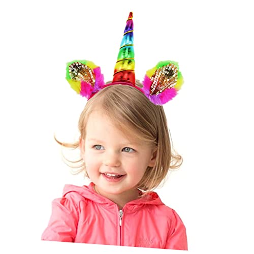 VALICLUD Einhorn Haarreif mit Regenbogen Plüsch und Pailletten Verstellbar Cosplay Stirnband für Geburtstagsfeiern Fasching Halloween und Kostümpartys VALICLUD Einhorn Haarreif mit Regenbogen Plüsch und Pailletten Verstellbar Cosplay Stirnband für Geburtstagsfeiern Fasching Halloween und Kostümpartys von VALICLUD