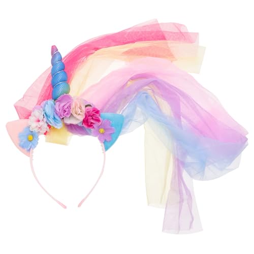 VALICLUD Einhorn Haarschmuck mit Schleier Süßes Party Accessoire für Mädchen für Geburtstagsfeiern Halloween Cosplay und Tägliches Tragen VALICLUD Einhorn Haarschmuck mit Schleier Süßes Party Accessoire für Mädchen für Geburtstagsfeiern Halloween Cosplay und Tägliches Tragen von VALICLUD