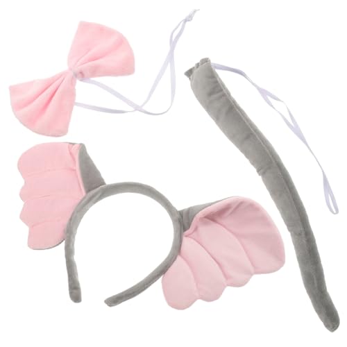 VALICLUD Elefanten Kostüm Zubehör mit Haarreif Fliege und Tiermotiv Cosplay Accessoires für Erwachsene für Halloween Fasching Themen Geburtstagsfeiern von VALICLUD