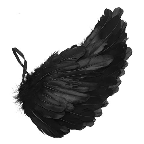 VALICLUD Engelsfederflügel Feenflügel Hula-rock Für Kinderfeenflügel Kostüm Tutu-kleid Für Kleine Mädchen Adler Flügel Flügel Erwachsen Künstliche Feder Black von VALICLUD