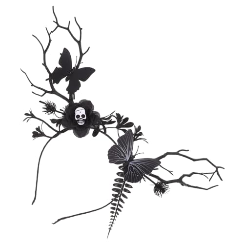 VALICLUD Fledermaus Stirnband Halloween -kopfbedeckung Halloween Stirnband Halloween-rosen-haarband Halloween-stirnbänder Für Erwachsene Halloween-schädel-stirnband Schwarz Stoff von VALICLUD