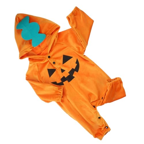 VALICLUD Fleece Babykleidung Säuglingsstrampler Halloween Kleinkinderkleidung Halloween Overalls Halloween Kostüme Halloween Outfits Säuglingskürbiskostüme Baumwolle Orange von VALICLUD