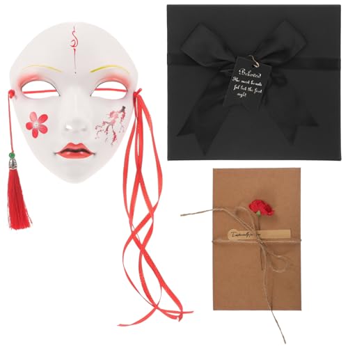 VALICLUD Fuchs-Cosplay-Maske Kitsunes-Maske Japanischer Stil Maskerade Halbe Tier-Anziehmasken Kabuki-Masken Halloween-Cosplay-Kostüm-Requisiten von VALICLUD