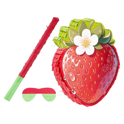 VALICLUD Geburtstags Erdbeer Pinata mit Stab und Augenbinde Karton Erdbeer Partydeko Einfache Befüllung für Kindergeburtstag Babyparty VALICLUD Geburtstags Erdbeer Pinata mit Stab und Augenbinde Karton Erdbeer Partydeko Einfache Befüllung für Kindergeburtstag Babyparty von VALICLUD