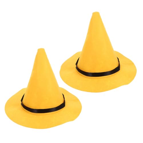 VALICLUD Gelber Hexenhut aus Filz, Übergroßer Zaubererhut für Erwachsene Und Kinder, Halloween-cosplay-kostümzubehör, 2er-pack VALICLUD Gelber Hexenhut aus Filz, Übergroßer Zaubererhut für Erwachsene Und Kinder, Halloween-cosplay-kostümzubehör, 2er-pack von VALICLUD