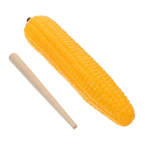VALICLUD Gemüse Streuer Mais Form Maraca Shaker Percussion Instrument Spielzeug Für Kleinkinder Mit Stab Für Musik Lernen Und Spaß von VALICLUD
