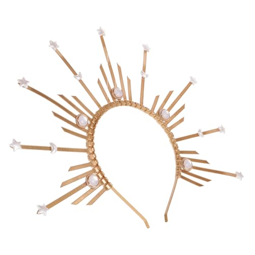 VALICLUD Goldene Krone Haarband für Damen Vintage Cosplay Stirnband für Partys Fotorequisiten und Aufführungen Leicht und Komfortabel für Erwachsene und Teenager von VALICLUD