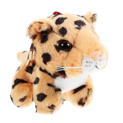 VALICLUD Goldener Leopardenanhänger Kuscheltiere Schlüsselanhänger Stofftier-Schlüsselanhänger Dekorationsbeutelanhänger Tierschlüsselkettenzauber PP Baumwolle von VALICLUD