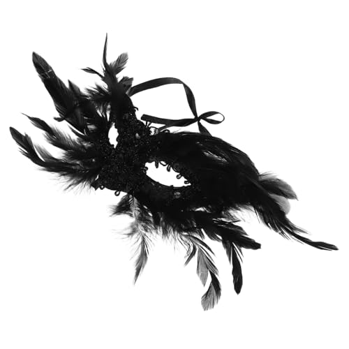 VALICLUD Gothic Feder Maske Damen Halbgesichts Masquerade mit Glitzer und Atmungsaktivem Material für Karneval Halloween Kostüm Party und Bühnenauftritte Komfortabel und Langlebig von VALICLUD