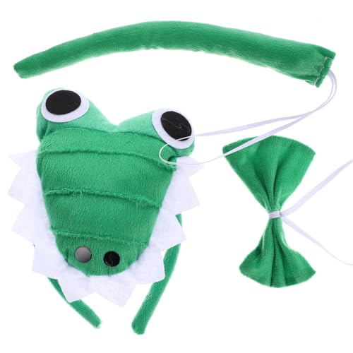 VALICLUD Grünes Krokodil-Stirnband Für Fliege 3-Teilig Für Jungen Und Mädchen Tierkostüm Für Halloween Cosplay Geburtstagsfeier Und Geschenk von VALICLUD