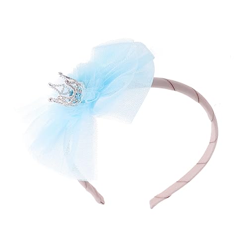VALICLUD Haarreif Blau Spitzen Design Kronenform Geburtstags Party Haarband für Mädchen Verstellbares Stirnband Weiches Kopfschmuck für Party Zubehör von VALICLUD