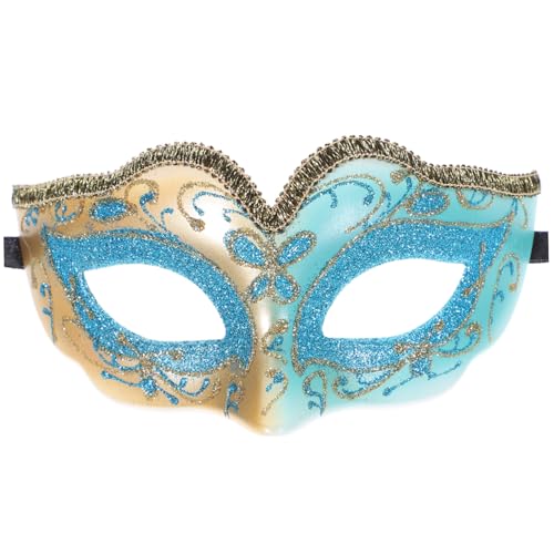 VALICLUD Halbgesichtsmaske Gold Glitzer Kunststoff Festival Karneval Party Dekorative Cosplay Maske für Halloween Fasching Jungen Mädchen von VALICLUD