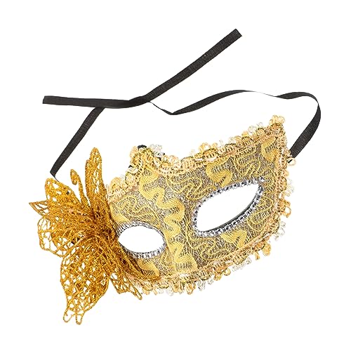 VALICLUD Halbgesichtsmaske Schmetterling Augenmasken Kostüm Maske Maskerade für Paare halloween party halloween masken Cosplay-Maske für Frauen Masken Spitze Golden von VALICLUD