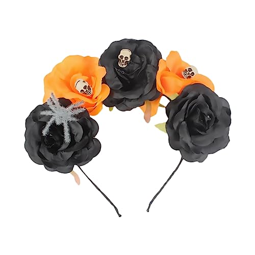 VALICLUD Halloween Haarband mit Blumen Spinne und Schädel Kostüm Accessoire für Erwachsene für Partys und Festlichkeiten von VALICLUD