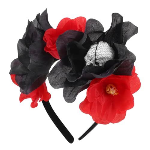 VALICLUD Halloween Haarreif mit Realistischer und Rosenblüten Deko Leichtes Komfortables Stoffmaterial Strapazierfähig für Damen Party Accessoire für Halloween Fest von VALICLUD