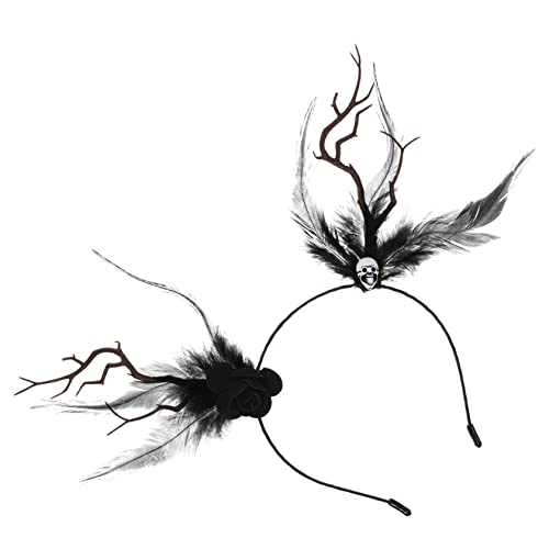 VALICLUD Halloween Haarschmuck Mit Schwarzem Federdesign Dekoratives Haarband Für Mädchen Und Erwachsene Für Kostümparty Und Halloween Feierlichkeiten von VALICLUD