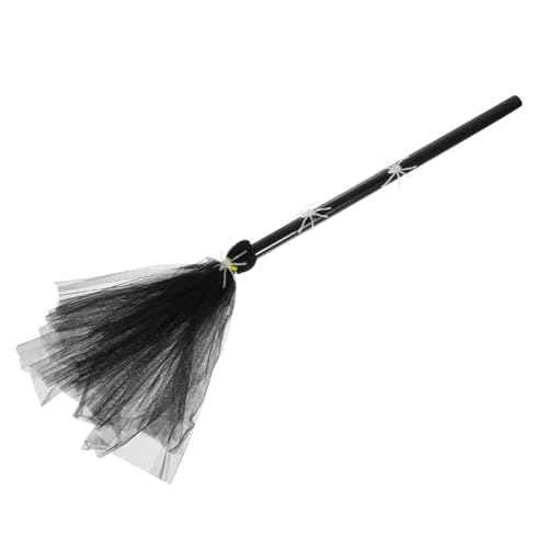 VALICLUD Halloween Hexenbesen Deko Besenstiel Prop Schwarzer Kreativer Besen für Hexen Cosplay und Party Lustiges Halloween Party Zubehör für Spukhaus und Kostümveranstaltungen von VALICLUD