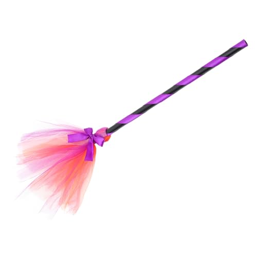 VALICLUD Halloween Hexenbesen aus Kunststoff Tiefvioletter Besen als Kostüm und Partydeko für Erwachsene Hexenbesen Requisite für Halloween Karneval Cosplay und Faschingsfeiern von VALICLUD
